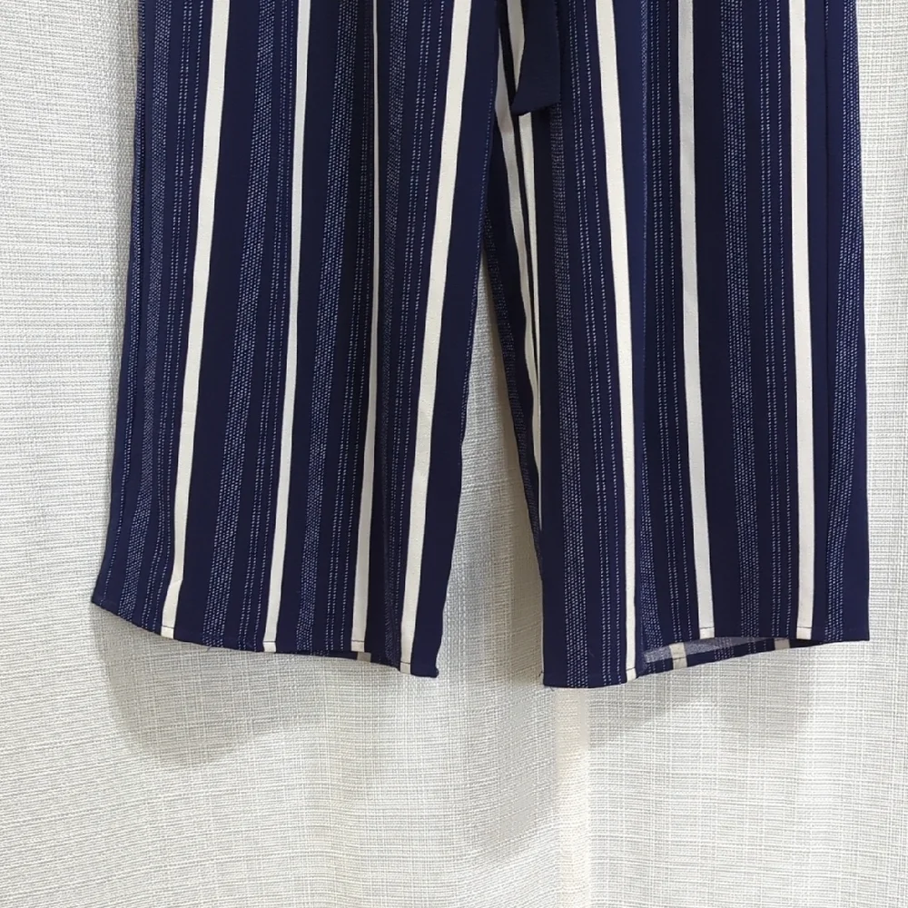 Monteau - Striped Navy Jumpsuit - Size XS - Picture 11 of 16